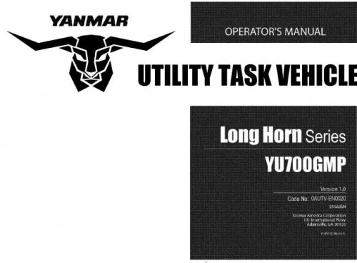 More information about "YANMAR Long Horn Series YU700GMP Operator's Manual"