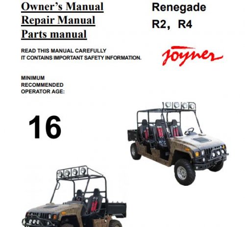 More information about "Joyner Renegade R2/R4 Owner, Repair, Parts Manual"