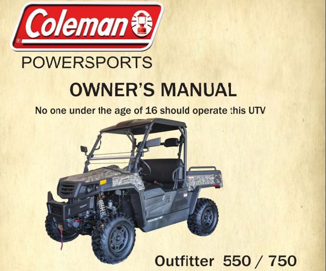 Coleman Outfitter 550/750 Owner's Manual