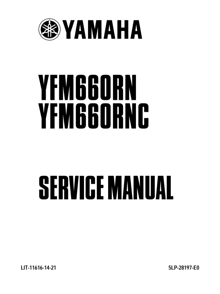 Yamaha Raptor 660 Service Manual