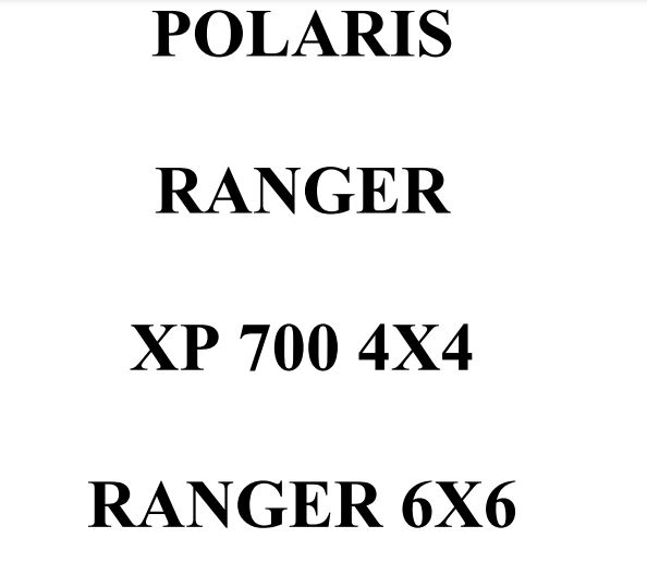 Polaris Ranger XP 700 Service Manual