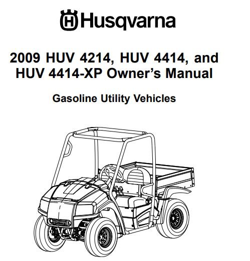 2009 Husqvarna HUV 4214, HUV 4414, HUV 4414-XP Owner's Manual