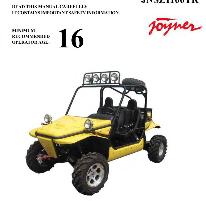 Joyner Trooper T2, T4 1100 Parts, Service, and Owner Manuals