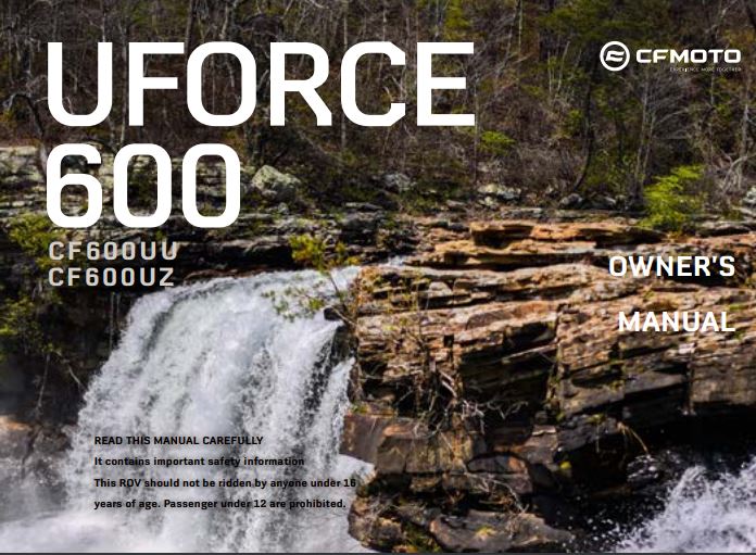 2021-2022 CFMOTO UFORCE 600 Owner's Manual