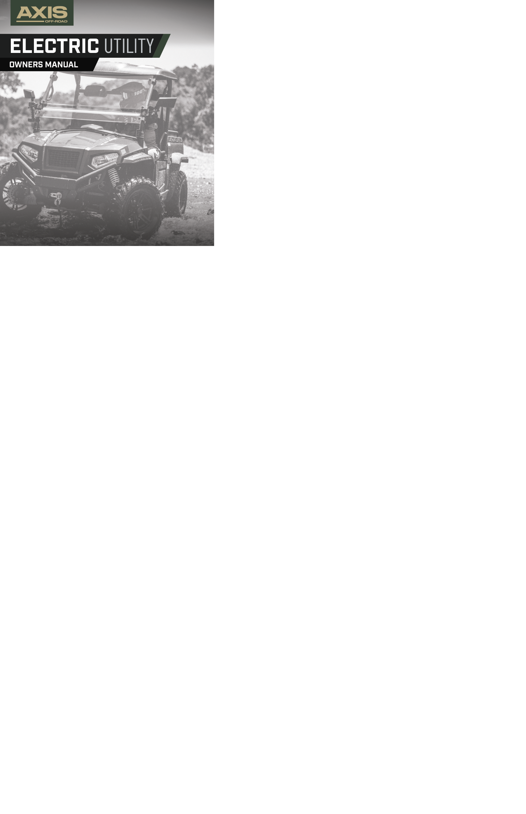 Axis E1 UTV Owners Manual
